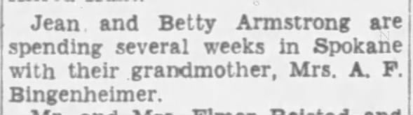 Lucile Bingenheimer Armstrong's Daughters visit grandmother